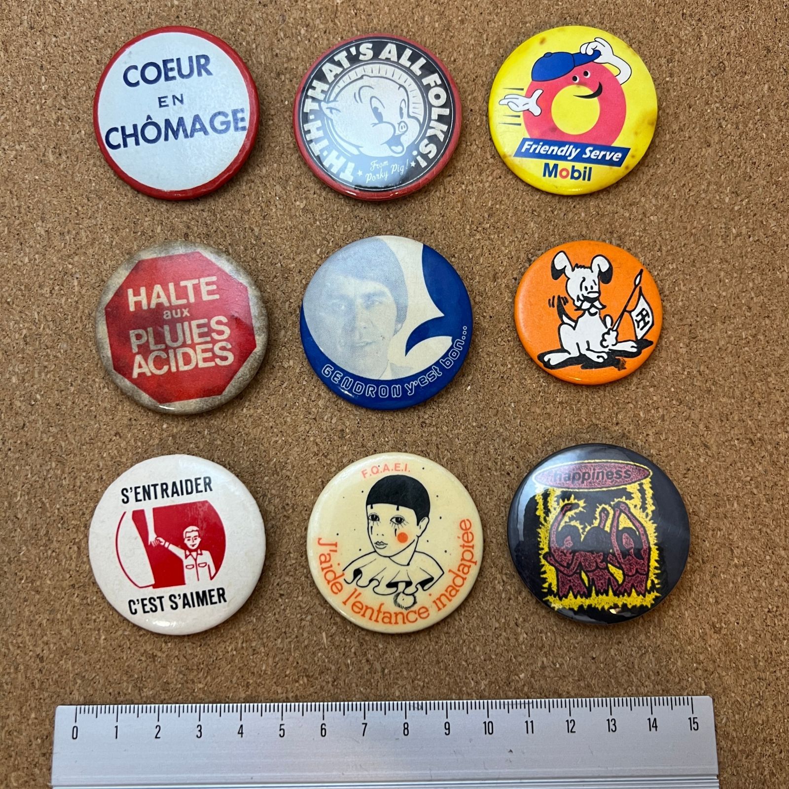⑤ ひかり 70s 80s vintage 古着 缶バッチ 缶バッジ 13個 セット