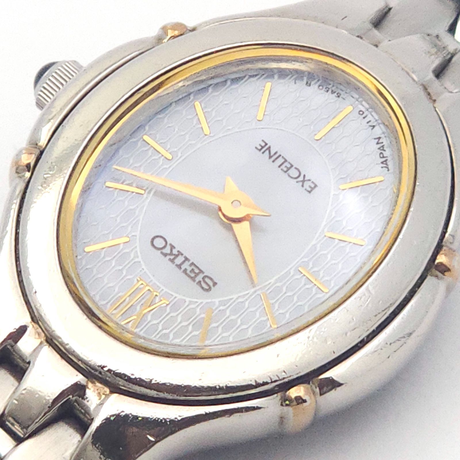 SEIKO セイコー エクセリーヌ V110-5A40 シェル QZ 動作品
