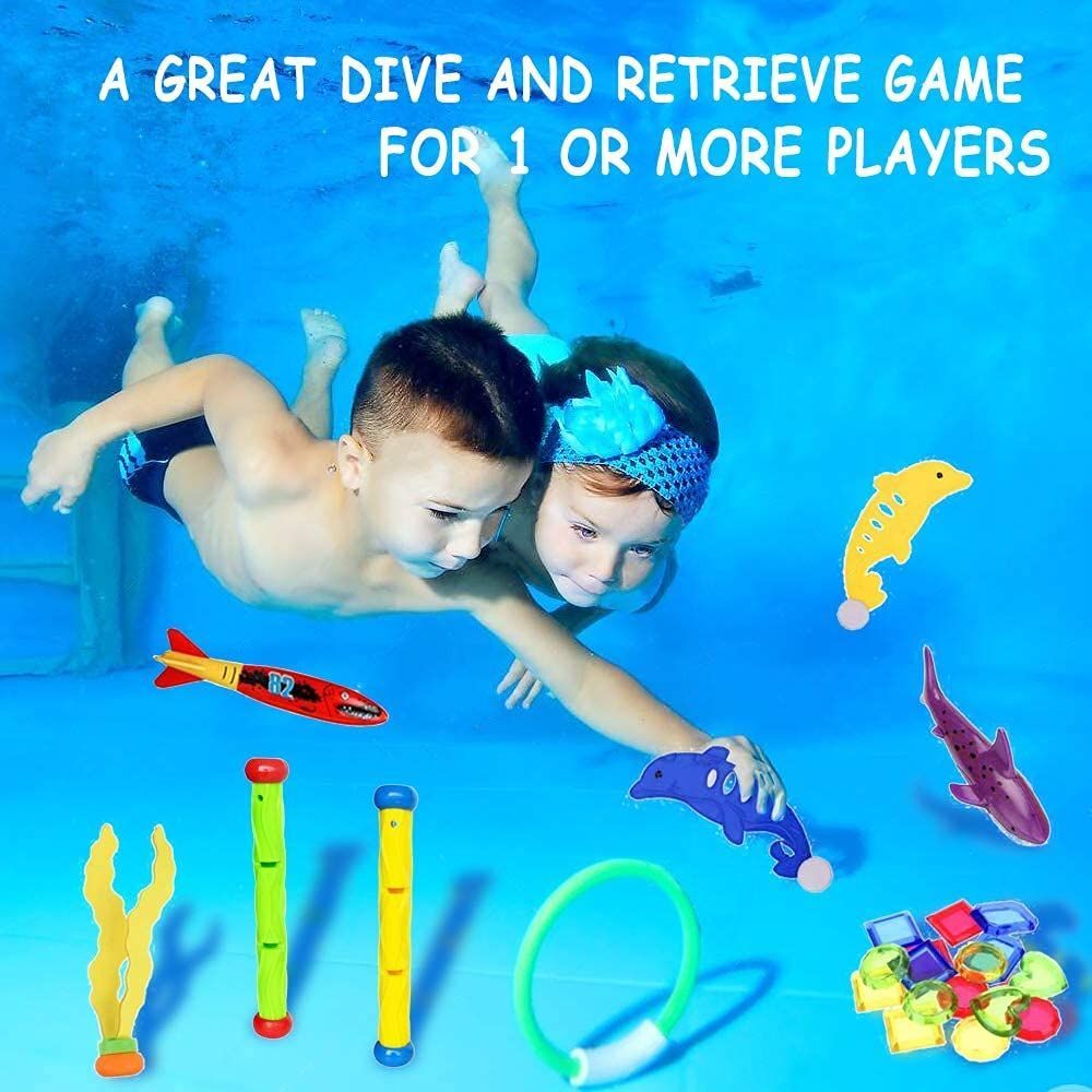プール遊び おもちゃ プール おもちゃ 潜水用 水泳 訓練 水遊び 大切な親子時間 子供用 泳ぐ 玩具 水遊び 沈むおもちゃ おもしろい スイミング 潜水 トレーニング用 スポーツトイ (34PCS)