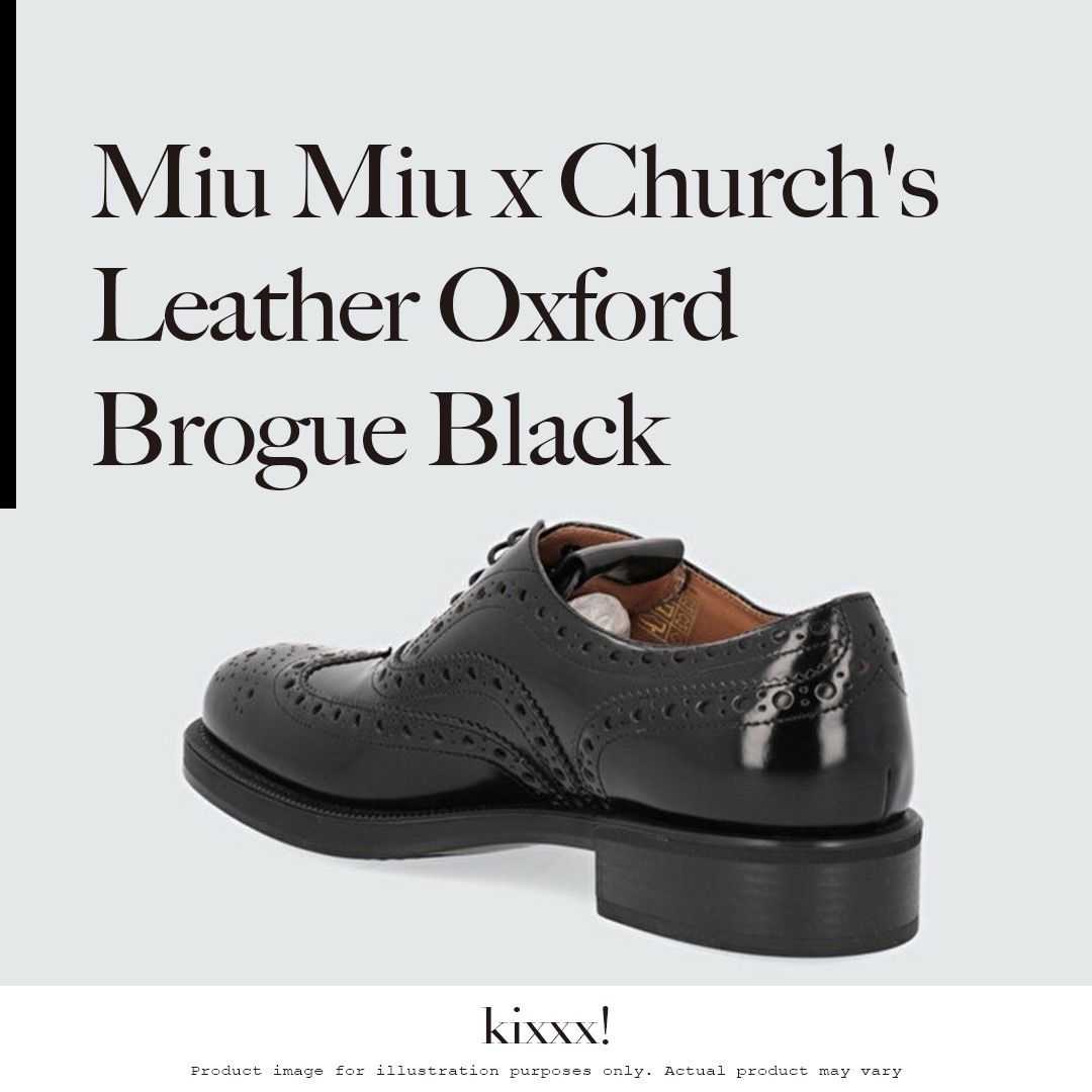 Miu Miu x Church's Leather Oxford Brogue Black チャーチ ミュウ ...