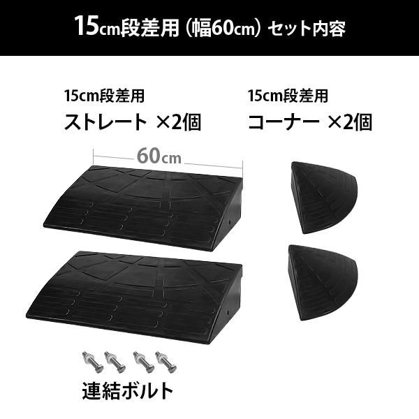 15cm段差用 60cmストレート2個＋コーナー2個セット