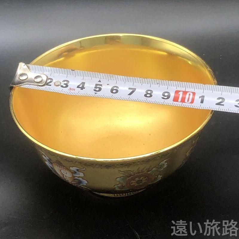 銅器 ?金碗 吉祥八宝碗 色絵法宝碗 装飾品 工芸品 美術品
