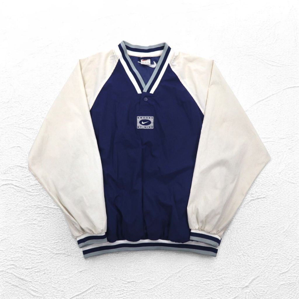 90s NIKE 銀タグ ナイロンプルオーバー スウォッシュ ナイロン