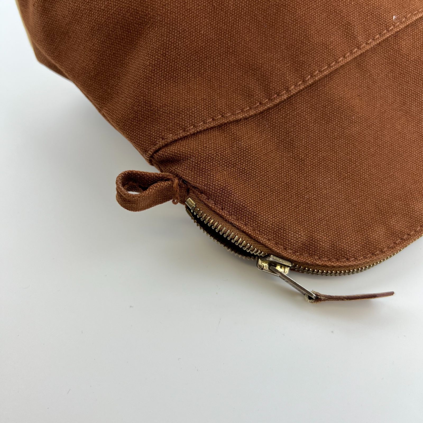 HERMES エルメス ボリードポーチMM 化粧ポーチ ブラウン キャンバス  