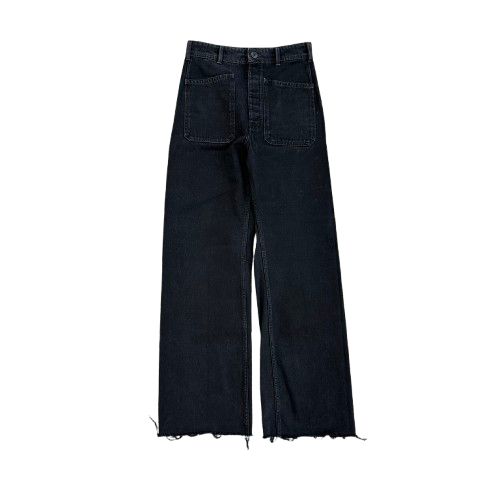 ♪ LEMAIRE ルメール デニム パンツ ワイドレッグ サイズ46 ブラック