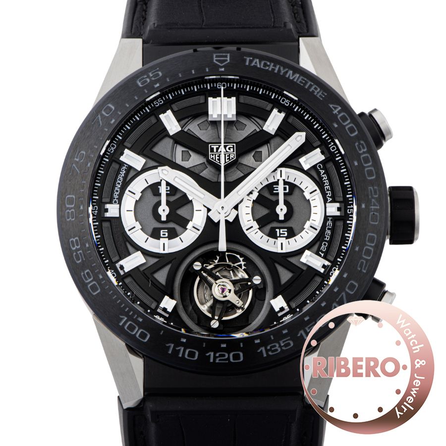 TAG HEUER タグホイヤー カレラ ホイヤー02 トゥールビヨン クロノグラフ CAR5A8Y.FC6377【中古】