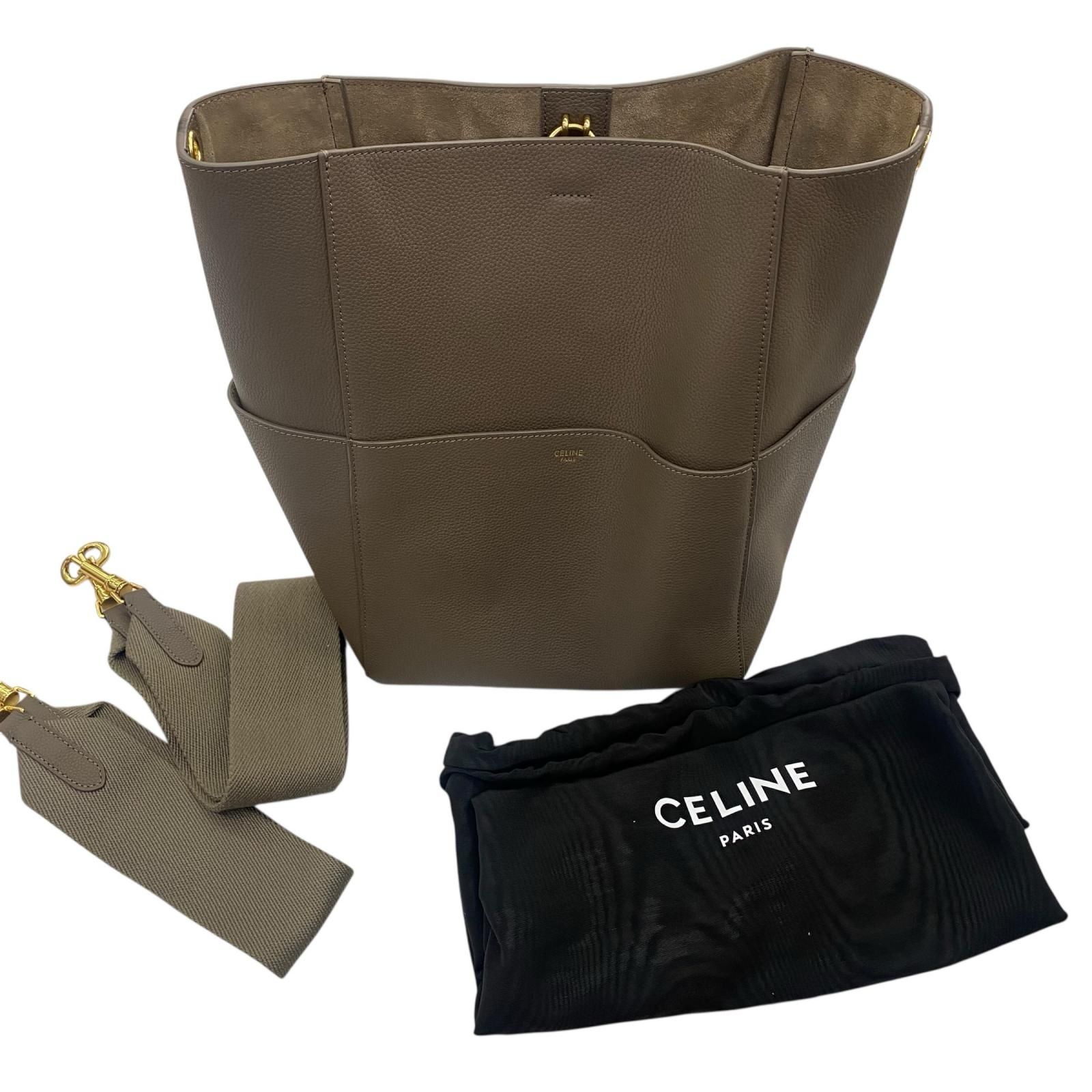 186005 CELINE セリーヌ CELINE サングルバケット ミディアム グレージュ レディース [0000000000472] 186005 CELINE セリーヌ CELINE サングルバケット ミディアム