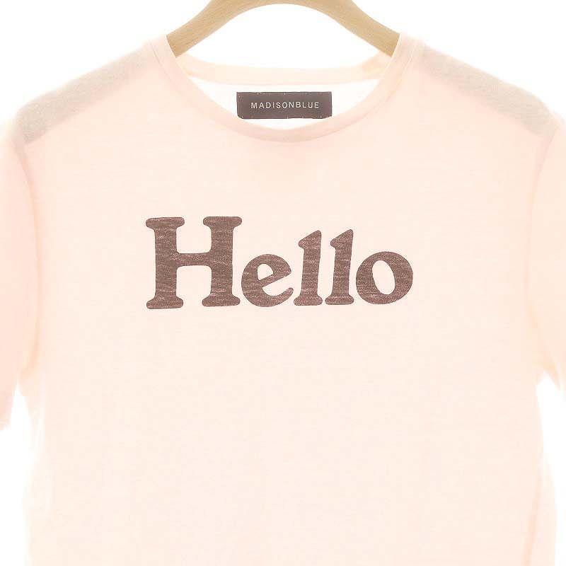 【MADISONBLUE】HELLO CREW NECK TEE/ 01/ピンク マディソンブルー MADISONBLUE HELLO CREW NECK TEE DYED T