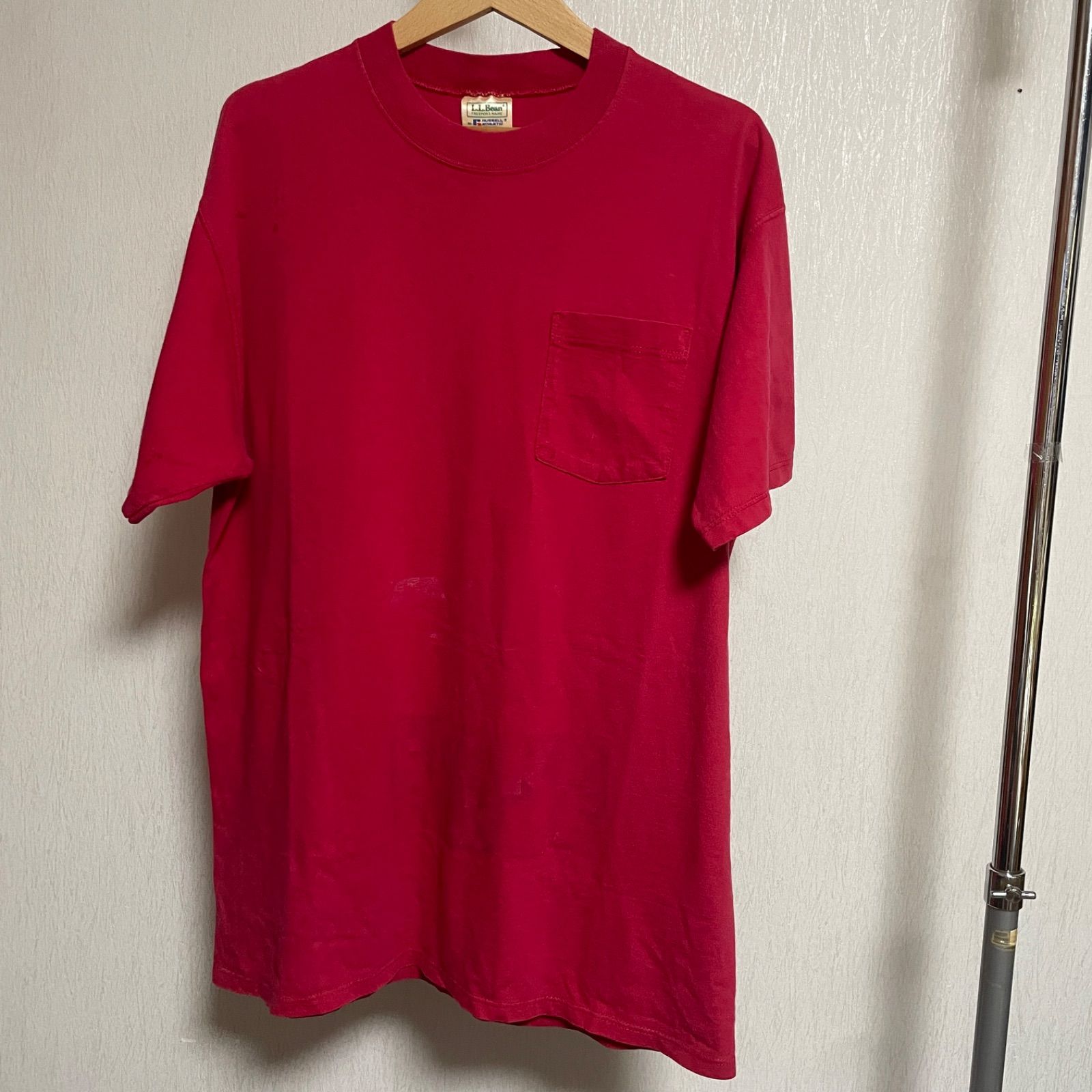 L.L.Bean by RUSSELL 90’s MADE IN USA Pocket T-shirt/size:XL/red/Tシャツ