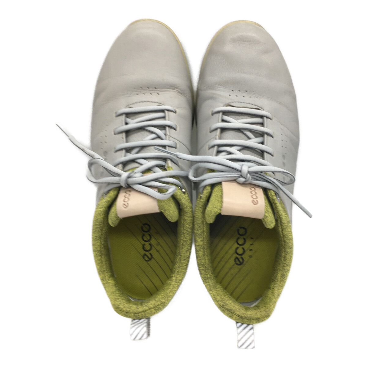 中古 エコー ecco ゴルフシューズ 41 25.5cm ライトグレー イエロー M 