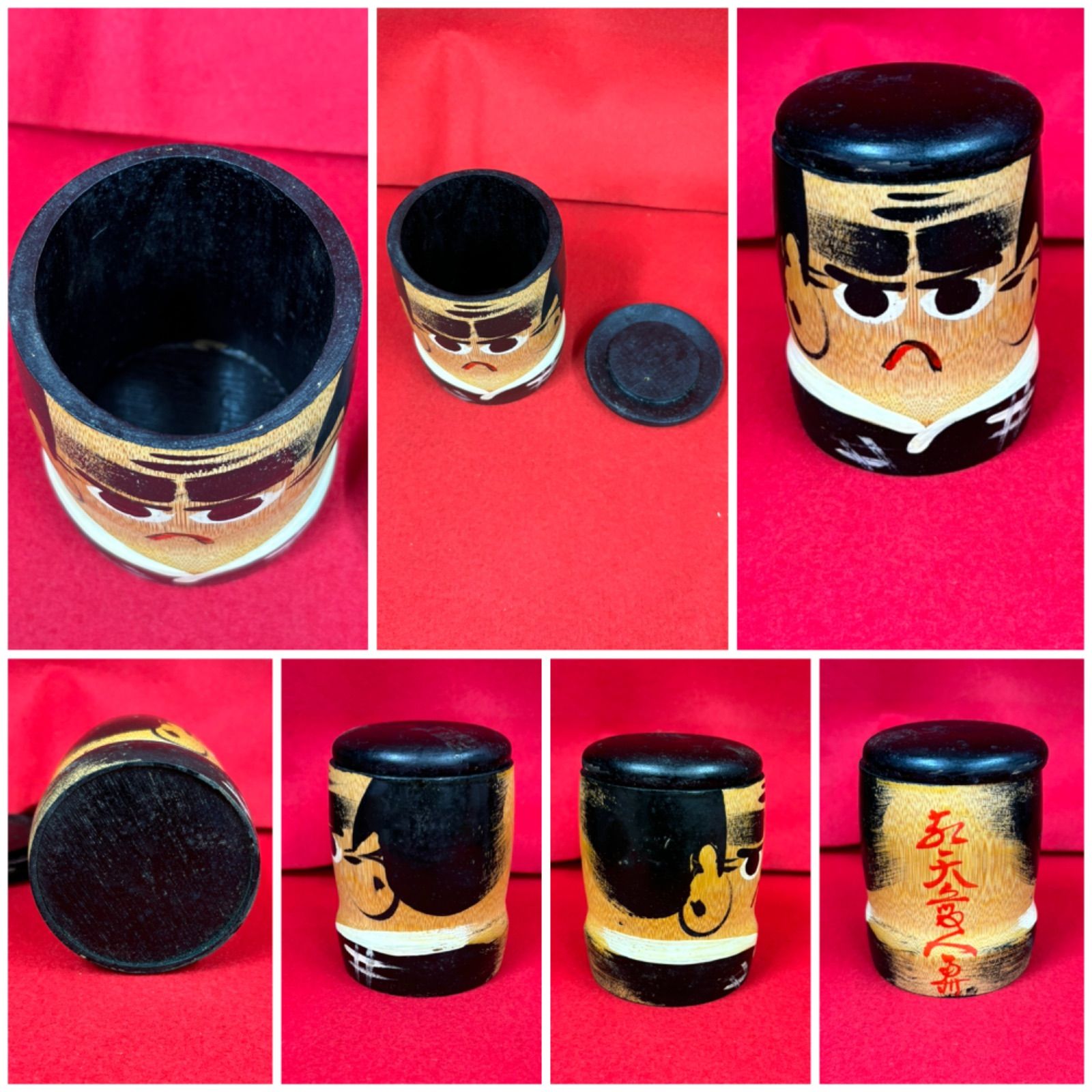 西郷隆盛 木彫りの置物・小物入れ・西郷どん人形 昭和レトロ 木彫り