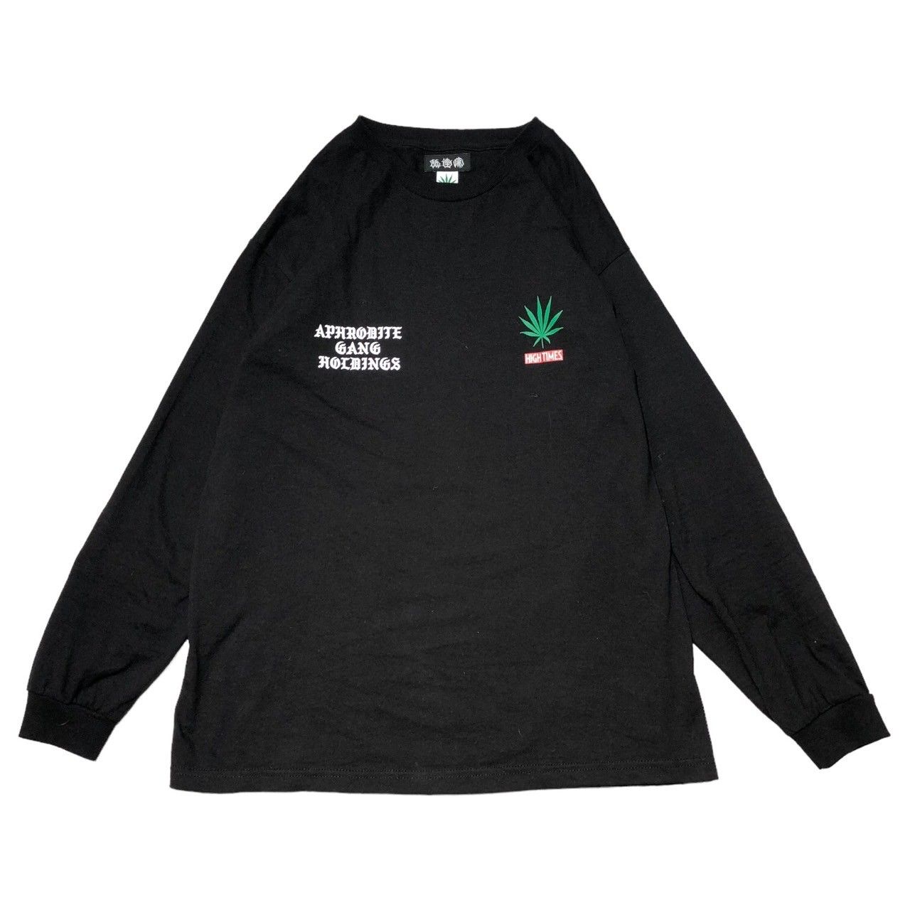 WACKO MARIA × 舐達麻 × HIGH TIMES(ワコマリア×ナメダルマ×ハイタイムス) HIGH TIMES / LONG SLEEVE T-SHIRT ハイタイムス 長袖 Tシャツ L ブラック×グリーン