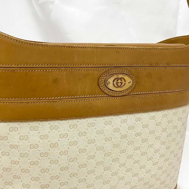 グッチ ショルダーバッグ ベージュ ブラウン ゴールド マイクロGG