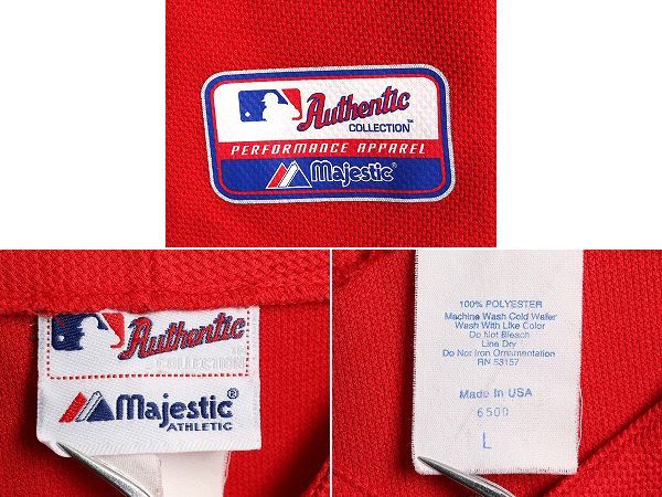 USA製 MLB Majestic カージナルス ベースボール シャツ L 野球 お得なクーポン配布中!】 USA製 MLB Majestic カージナルス