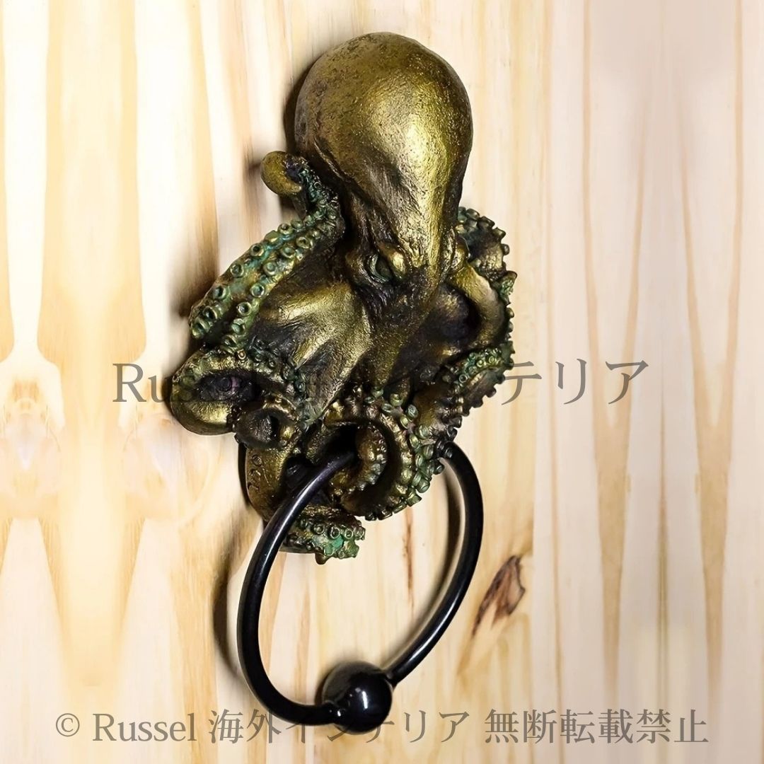 ドアノッカー スケルトンタコ オクトパス ヴィンテージ調