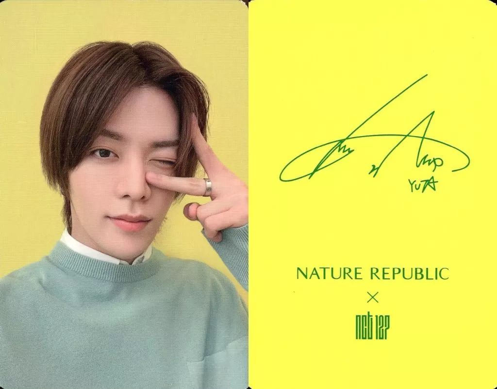[Used] Collection Card (Male) NCT 127/Yuta (YUTA) /Signed on the Backside Printing/ “NATURE REPUBLIC x NCT127” Aloe Big Toner Purchase Bonus Photo Card