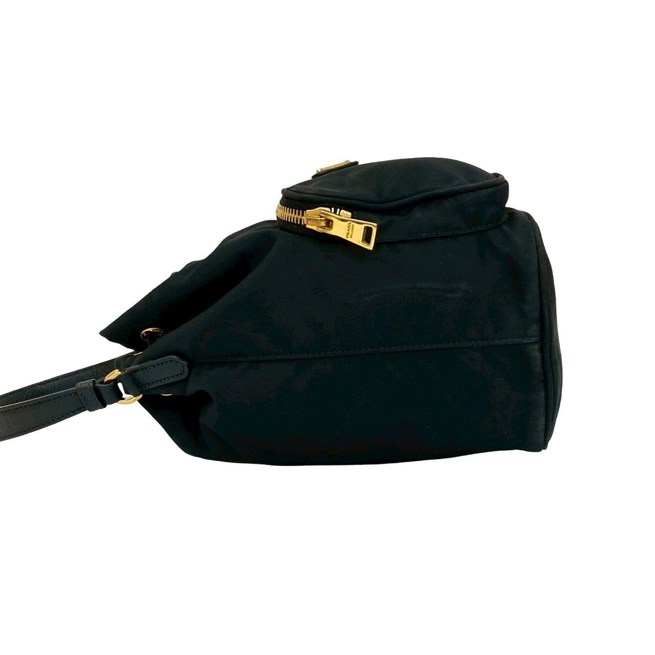 極 美品 希少品 PRADA プラダ デュエット 三角ロゴ 金具