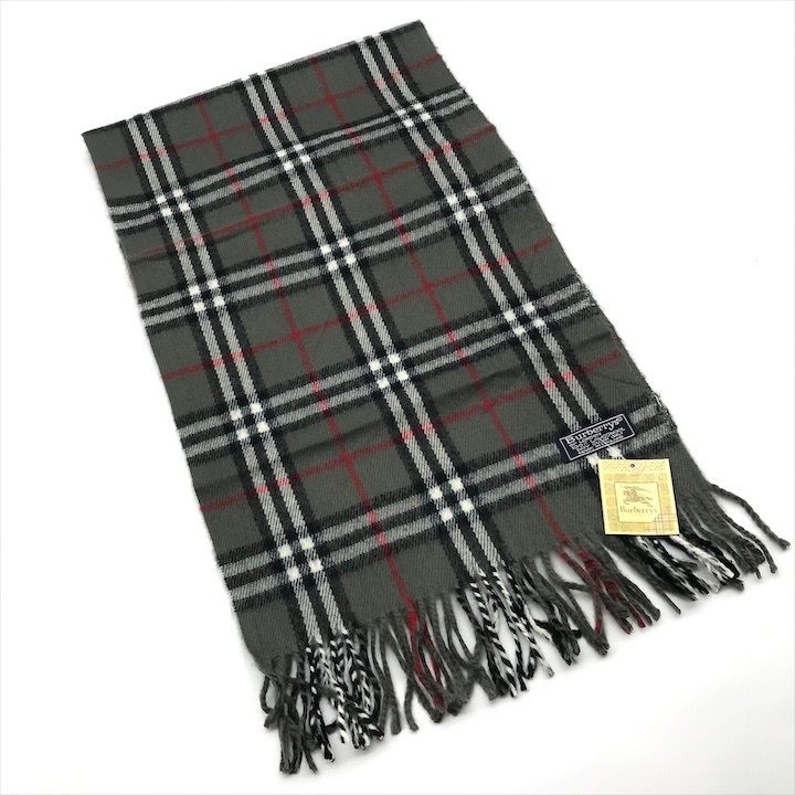 ♥ タグ付き Burberrys バーバリーズ ノバチェック ウール マフラー ブランド ファッション グレー r183