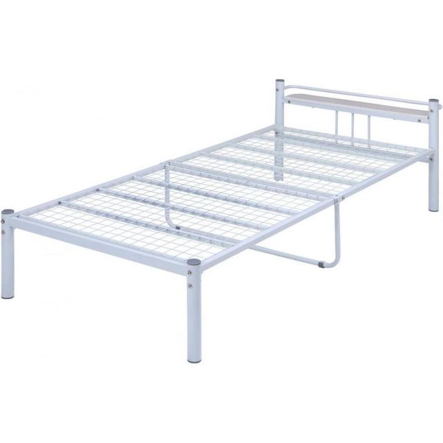 不二貿易 ベッド シングル 宮付 スチール メッシュ タンテ アイボリー 14747 棚付き 床下36cm