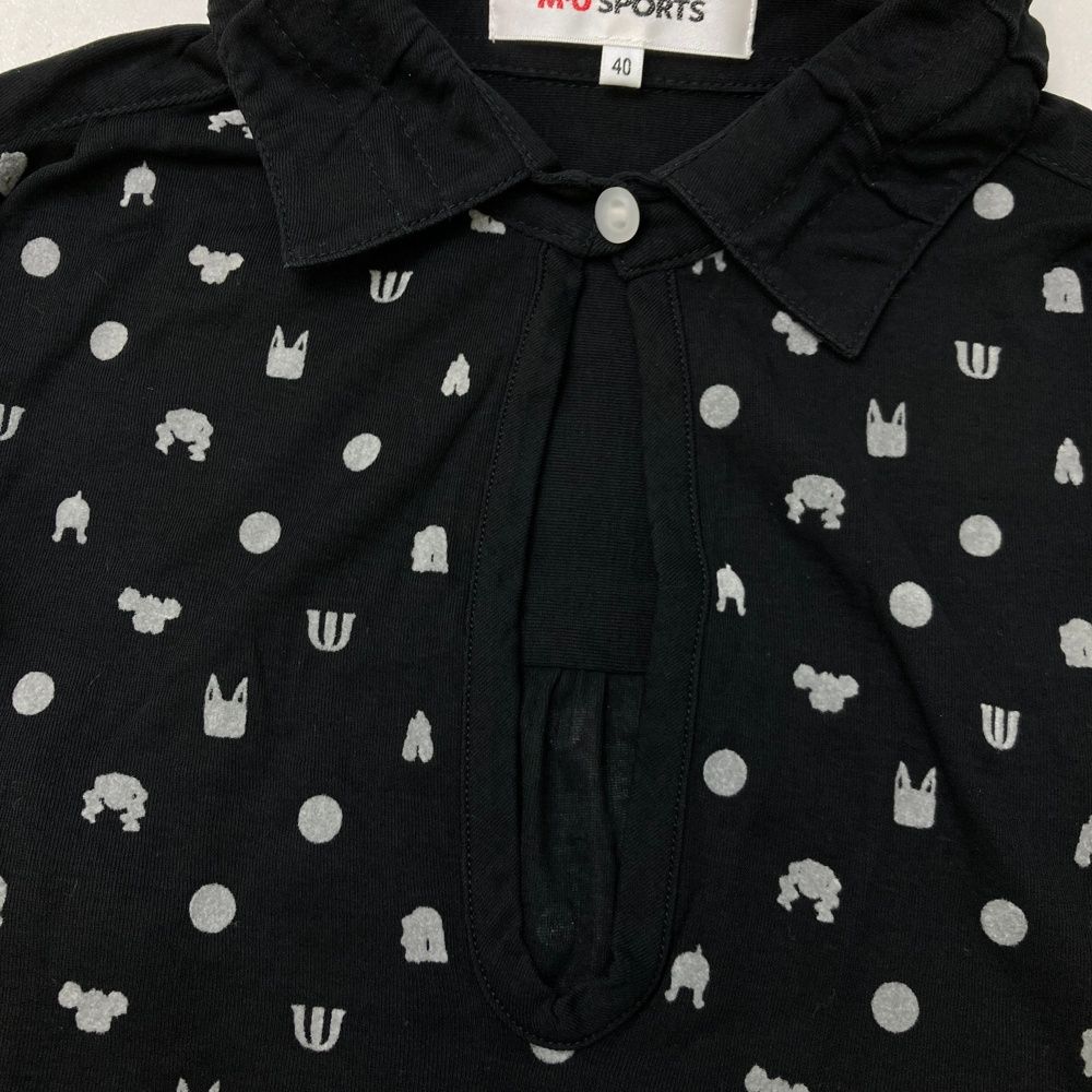 【新品】M.U SPORTS エムユースポーツ ネック付き長袖メッシュTシャツ ブラック系 38 [240001783876] ゴルフウェア レディース 801h645024-1.jpg