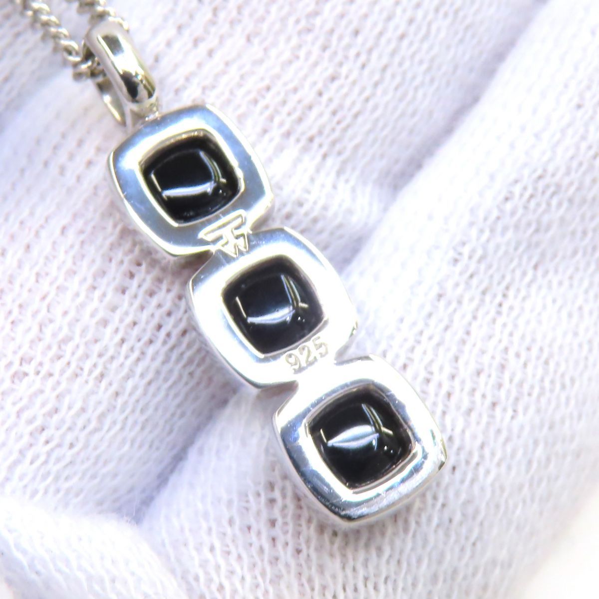 未使用■トムウッド　クッションペンダント　ブラックオニキス　ネックレス　シルバー TOMWOOD トムウッド Cushion Pendant Onyx-21.5 クッション