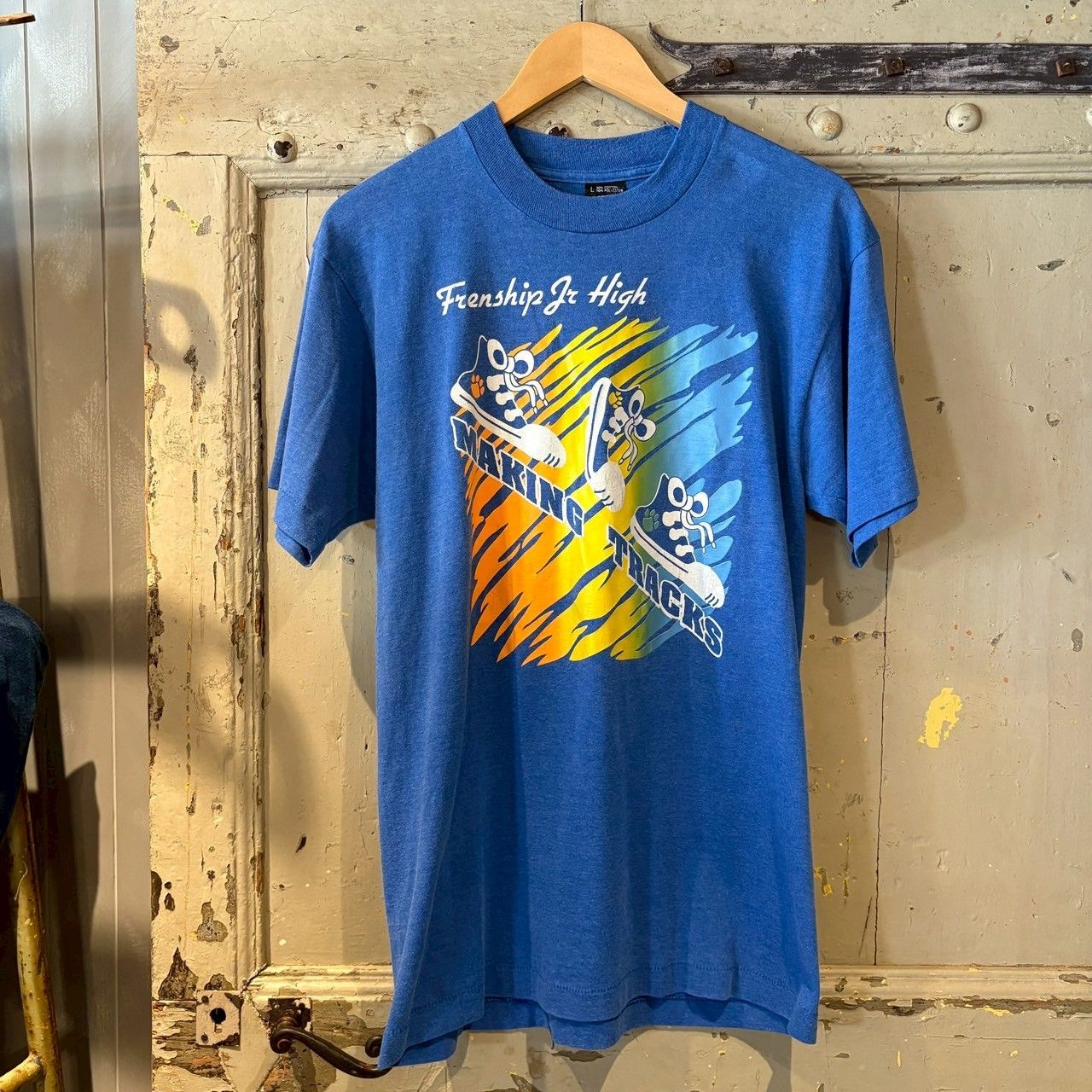 90's USA製 SCREEN STARS ブルー シングルステッチ 陸上 Tシャツ 90's USA製 SCREEN STARS ブルー シングルステッチ 陸上 Tシャツ