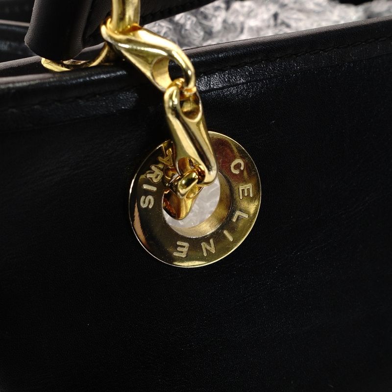 セリーヌ CELINE チェーン ショルダーバッグ レザー ブラック 黒