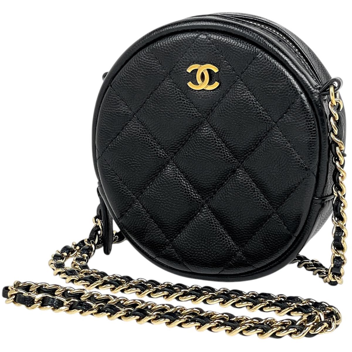 シャネル 円形 ココマーク マトラッセ チェーンショルダーバッグ ミニ CHANEL シャネル チェーンショルダーバッグ ココマーク