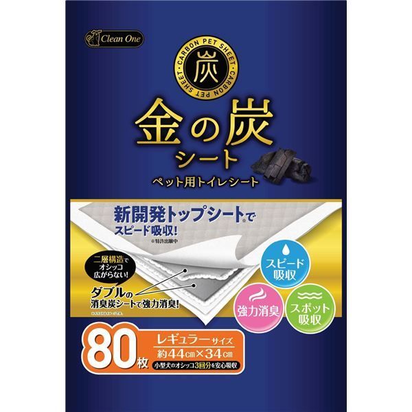 まとめ クリーンワン金の炭シートレギュラー 80枚 ペット用品 ×4セット