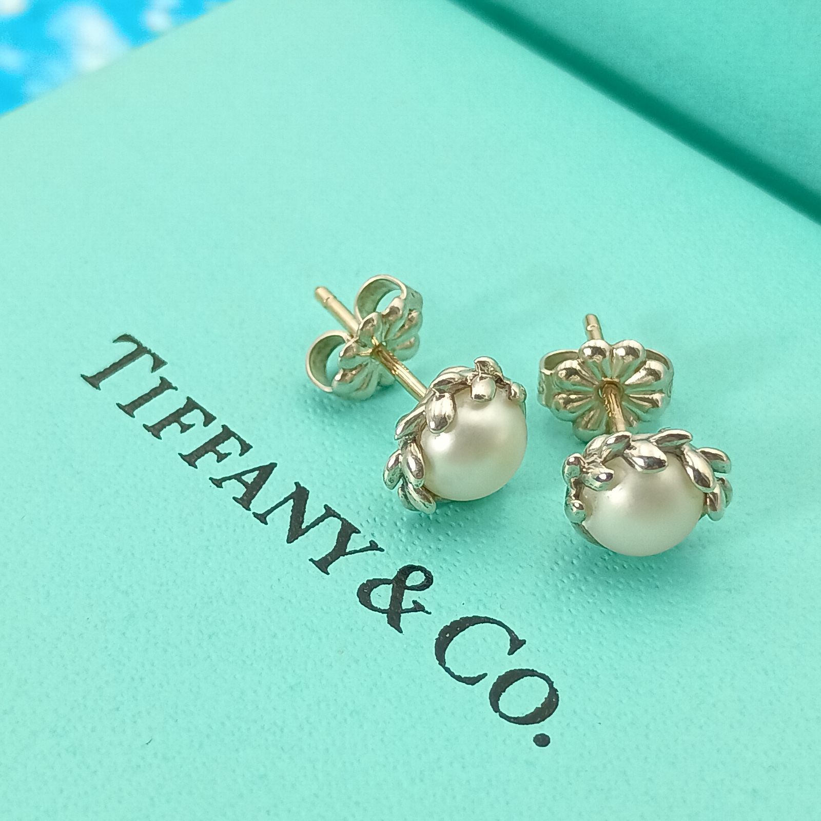 Tiffany&Co. パール ピアス ティファニー アコヤ真珠 18金無垢 K18YG
