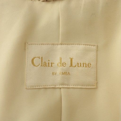 クレールドルナ エンバ Clair de Lune by EMBA ロバリア ファーコート アウター 毛皮 ミンク ミドル 肩パッド F ベージュ |XZ GY18 WWW_MORNINGWALKER_COM