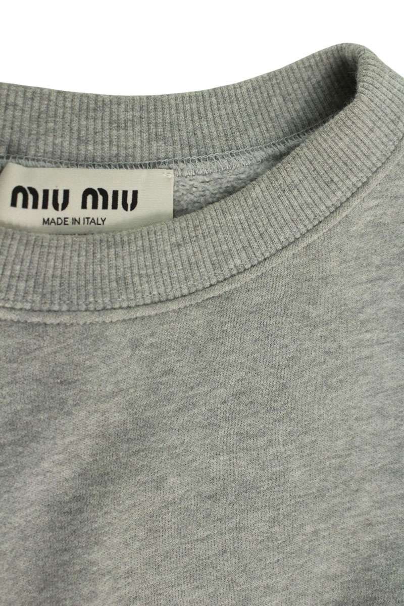 ミュウミュウ サイズ:S MJL864 ロゴパッチスウェット 中古 SB01 MIUMIU】ミュウミュウ『ロゴ 裏起毛 長袖スウェット sizeXS