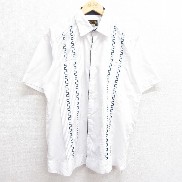 XL/古着 半袖 シャツ メンズ 00s 刺繍 白他 ホワイト 24jun13 中古 トップス