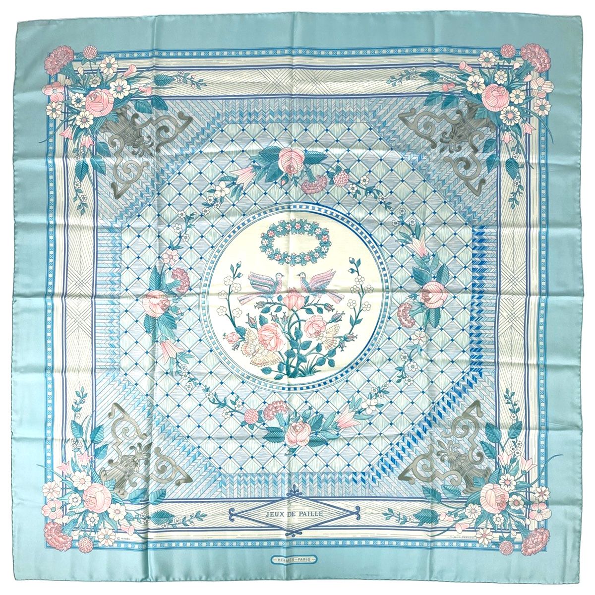 HERMES エルメス カレ90 スカーフ JEUX DE PAILLE 藁遊び エルメス HERMES スカーフ カレ90 JEUX DE PAILLE 藁遊び シルク