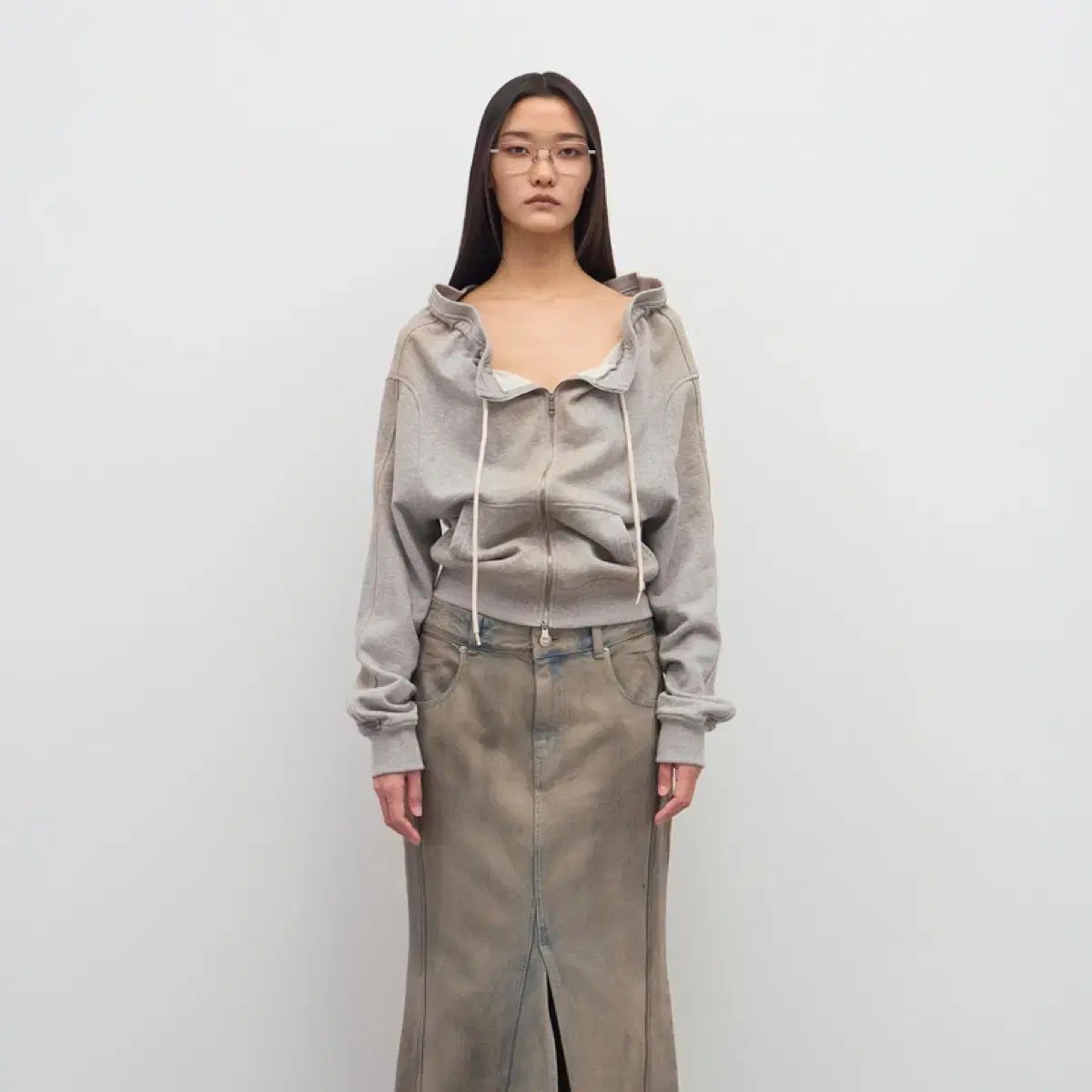 LCDC ジップアップ spray washed zip ー up ショップ グレー