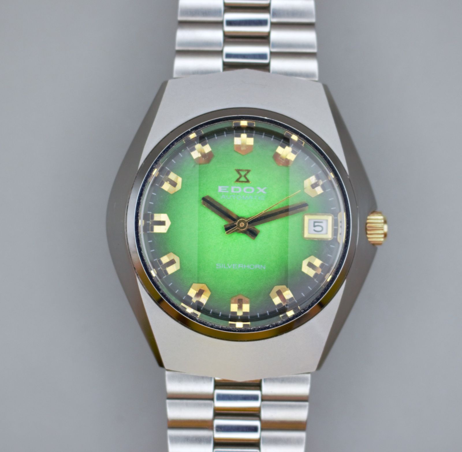 EDOX SILVER HORN 自動巻き メンズ腕時計 エドックス◇1970年代 △EDOX 