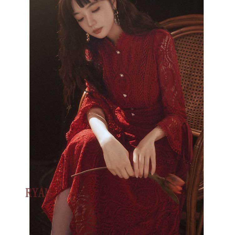 花柄が美しい袖ありチュールイブニングドレス♩.• 25年新作 新品未使用 小花柄の様なデザインが大人可愛いチュール