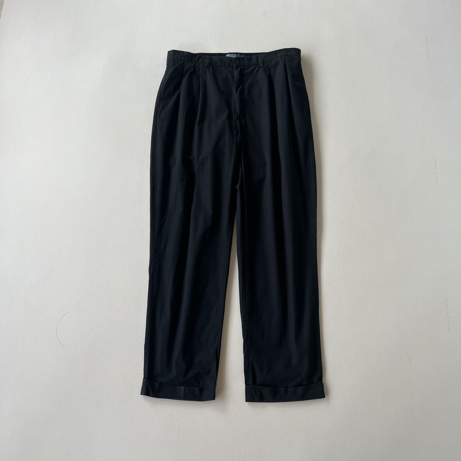 90s Ralph Lauren HAMMOND PANT ポロチノ ブラック 90s ラルフローレン ハモンド ツータック トラウザーズ ポロチノ