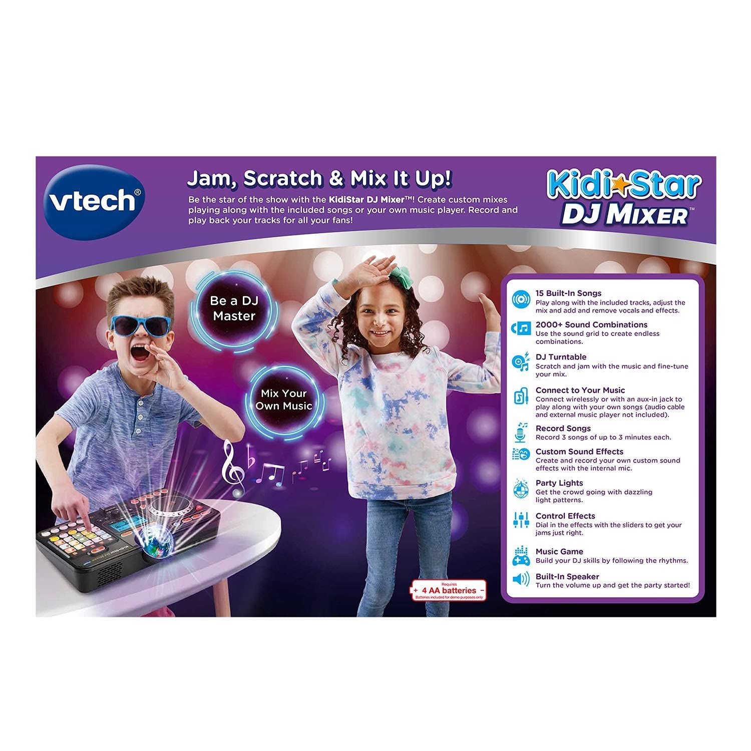 【良品】VTech KidiStar DJミキサー ブラック VTech® KidiStar DJ Mixer Toy, Sound-Mixing Music Maker for