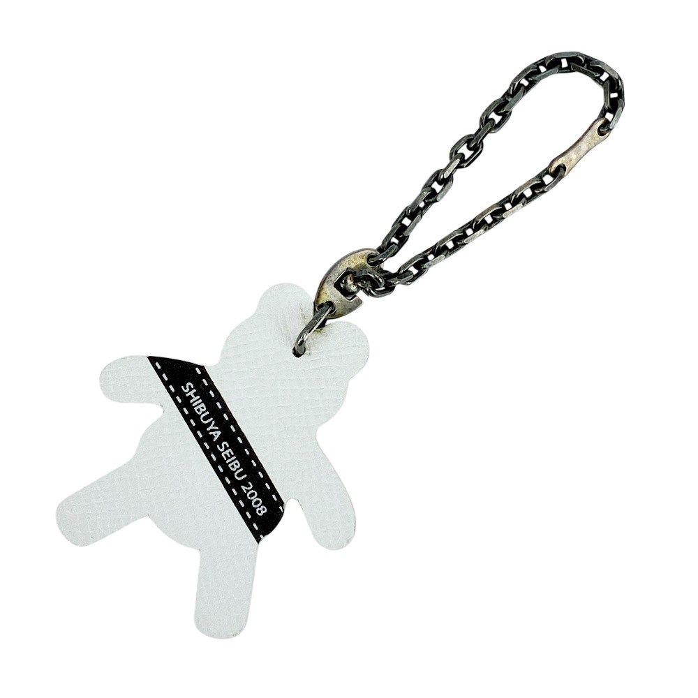 品 エルメス 渋谷西武2008コラボ クマ チャーム キーホルダー 白熊 レザー SV925 ホワイト 440304 12