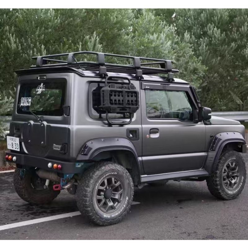 2019- 式 ジムニー JB74 JB64 三門 用 サイドマウントラック 脱出ボード固定用 拡張ブラケット アルミ＋樹脂製