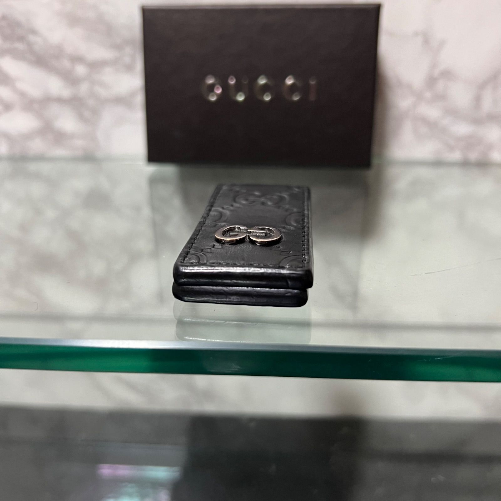 公式の 【美品】GUCCI マーモント レザー マネークリップGGロゴ金具