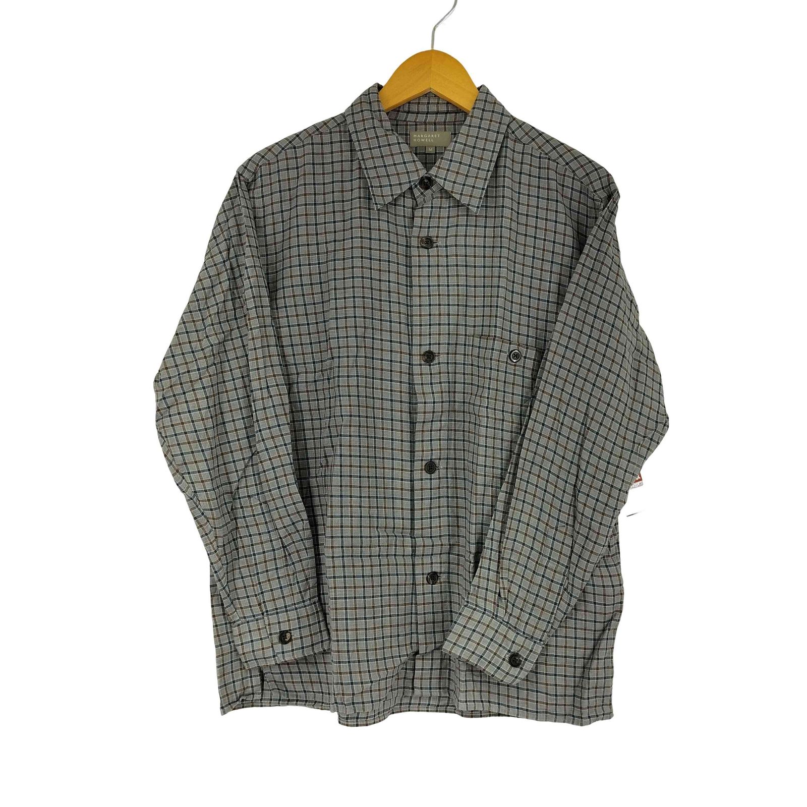 マーガレットハウエル MARGARET HOWELL カシミヤ混 チェックシャツ メンズ JPN：M 