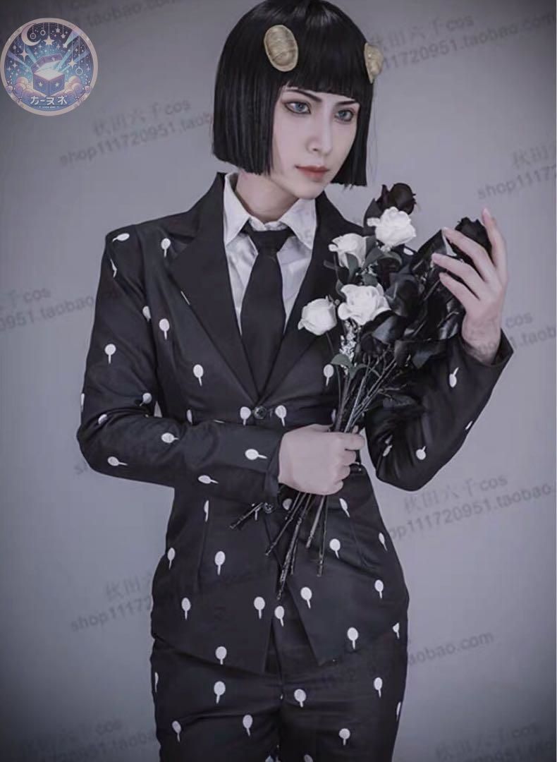 ジョジョの奇妙な冒険 ブローノブチャラティ 葬式 コスプレ衣装 ウィッグ靴 コスチューム 仮装 イベント衣装 コスプレセット 高品質コスプレ 再現度高め