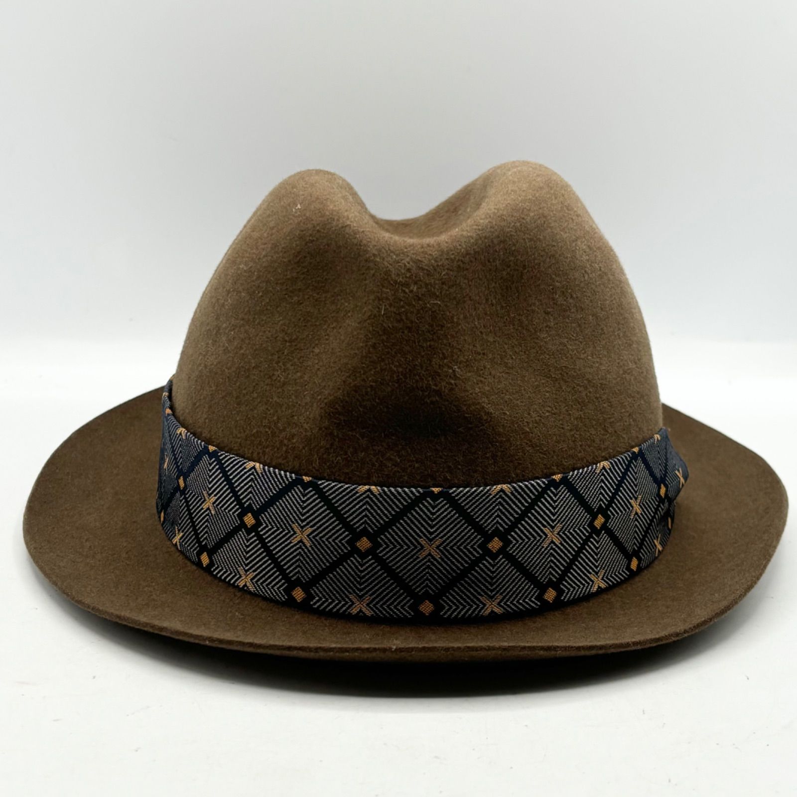 ボルサリーノ　ハット 希少 Borsalino ボルサリーノ オール レザー ハット中折れハット