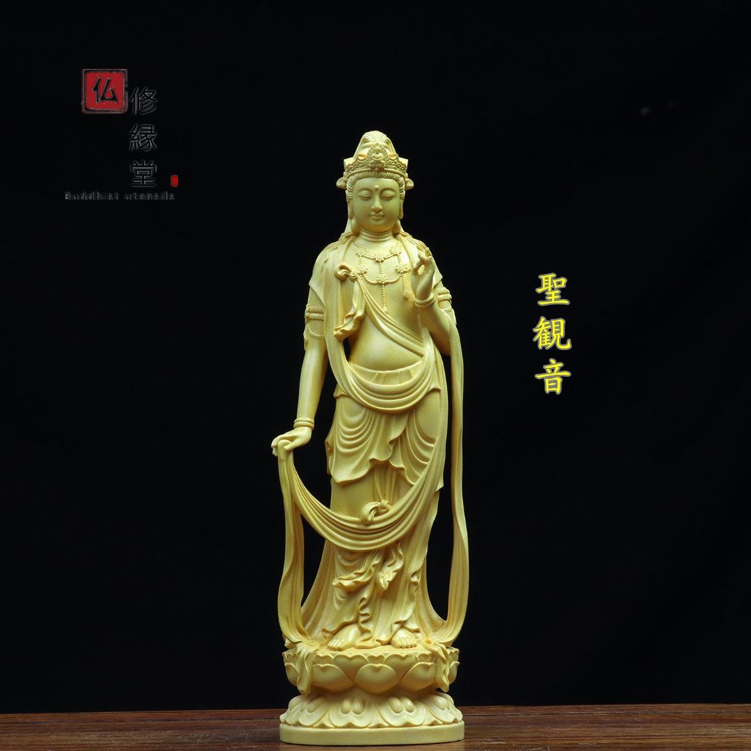 仏教美術 自在観音 観音菩薩 木彫 仏像 自在観音菩薩 細密彫刻