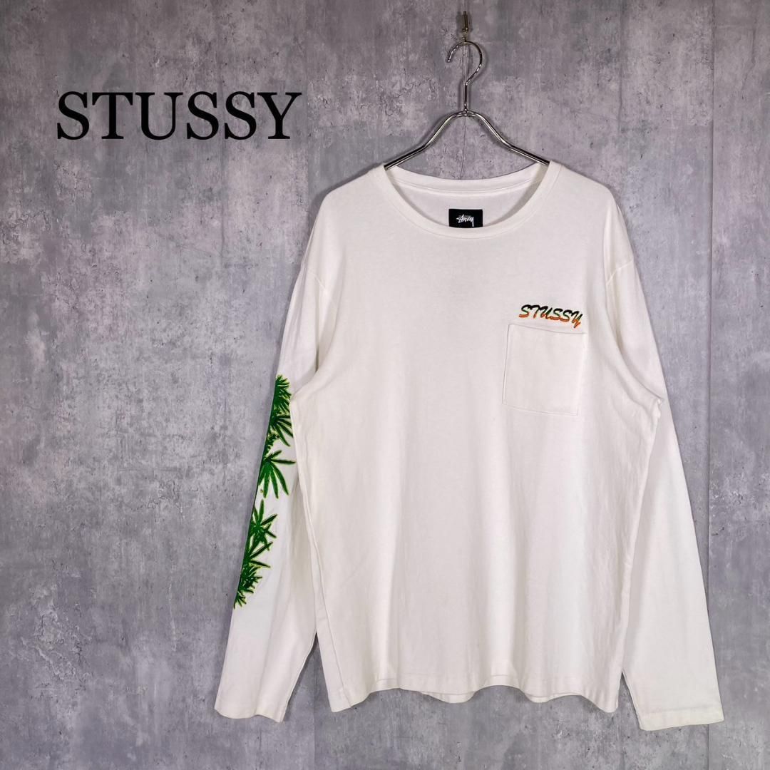 STUSSY ステューシー L Leaves S Crew ロンT