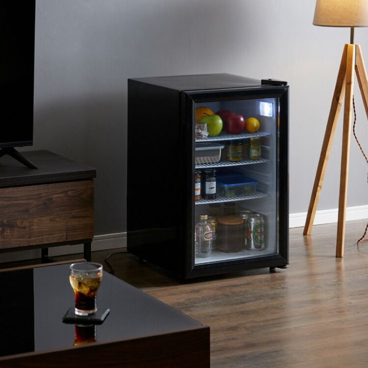 （最終値下げ価格）s!mplus ブラック冷蔵庫 68L simplus シンプラス ディスプレイ冷蔵庫 68L SP-68DSL ショー