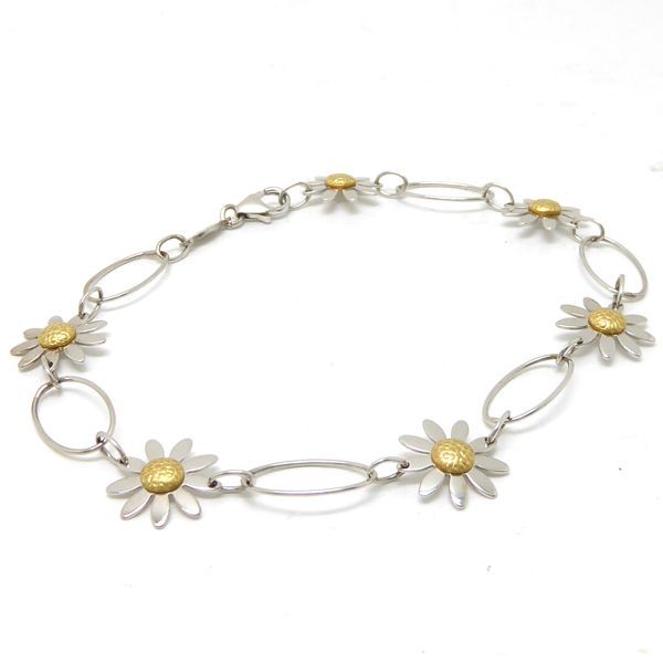 デザインブレスレット 750 フラワー Aprile ホワイトゴールド WG+YG