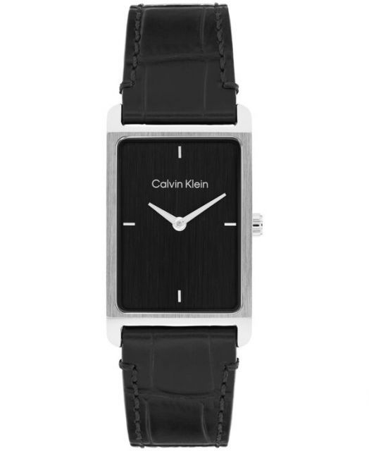 送料無料 カルバンクライン メンズ 腕時計 アクセサリー Men s Dapper Black Leather Strap Watch 24mm Black